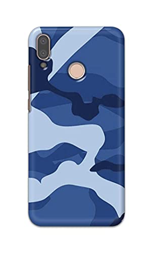 Image of Printed Hard Back Cover Case for Huawei P20 Lite | Huawei Nova 3e Back Cover (Army Blue Pattern) -702