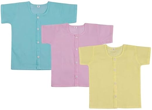 LITTLE HANNU Unisex Multicolour jhbhala|Unisex Baby sadra|Loose Type fit Shirt with Button (in, Alpha, L)