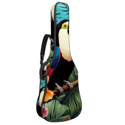 Sac de protection pour guitare acoustique étanche multicolore motif toucan 40 à 42 pouces