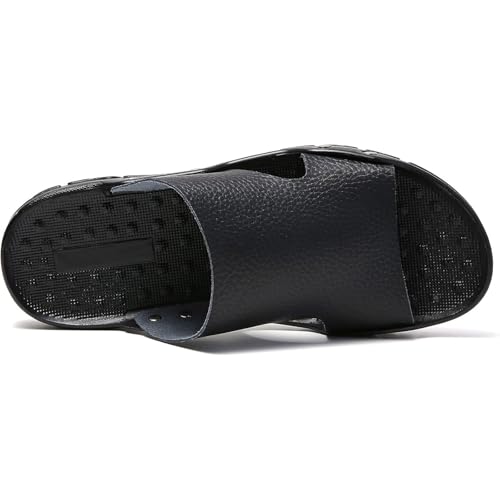 Men's Summer Leather Sandals - Open-Toe Beach Casual Slides Breathable Outdoor Shoes2