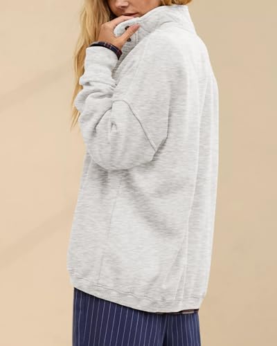 Image of Gacaky Sweatshirt for Women Oversized Casual Long Sleeve Button Henley Neck Pullover Tops Fashion Outfits Clothes