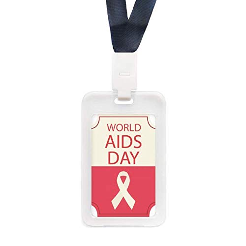 Étui de protection transparent pour carte d'identité motif Red Ribbon