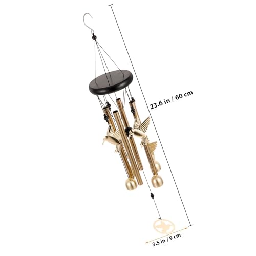 Campanas de viento de colibrí sonoras de metal para patio e interiores 3