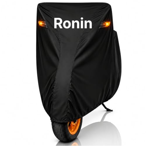 Image of Dhoom Bike Body Cover for Ronin Cover | 100% Waterproof, Dustproof & Scratch Resistant | Heavy Duty Two Wheeler Covers with UV Protection, Heat Resistant | All Weather Outdoor Bike Cover (Black)