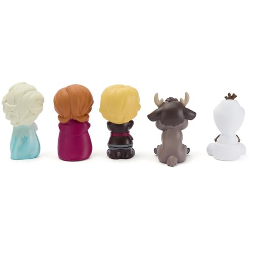 Image of Disney Store Official Frozen Bath Toys Set - Includes 5 Detailed Toys with a Straining Storage Bucket - Bath Time Fun & Water Play Set for Kids