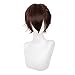 Swiking Mens Short Brown Wigs Women Fluffy Curly Hair Anime Cosplay Party Daily Costume Pixie Women Wig Unisex Full Wig(Brown)