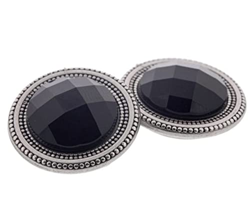 Magnebutton Sweater Clips - Magnet Closure Accessory (Black Crystals)