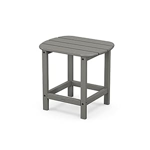 POLYWOOD SBT18GY South Beach 18″ Outdoor Side Table, Slate Grey
