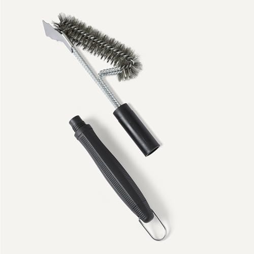 Image of Amazon Basics Grill Brush and Scraper with Deluxe Handle, BBQ Cleaning Tool for Gas, Infrared, Charcoal, Porcelain Grills, Outdoor Grill Accessories