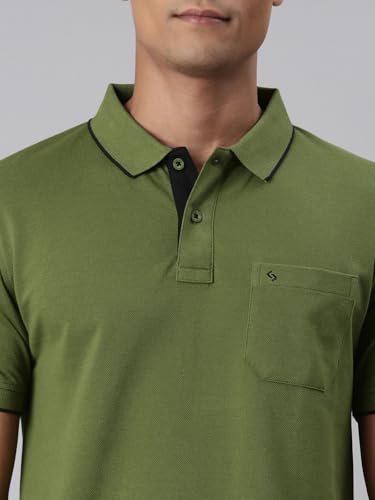 Image of Classic Polo Mens Cotton Blended Solid Half Sleeve Regular Fit Polo Neck T-Shirt