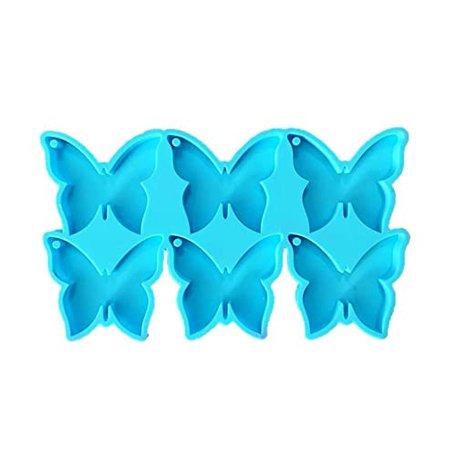 Moldes para aretes para Resina epoxi Forma de Mariposa Moldes de Silicona con Orificio Encantos de Resina Molde de fundición para Llavero Colgante Collar Fabricación de Joyas Cover