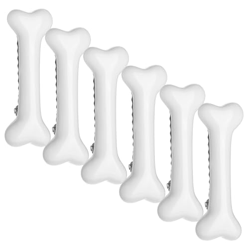 6 Pinzas de Hueso para Cabello Color Blanco miniatura 2