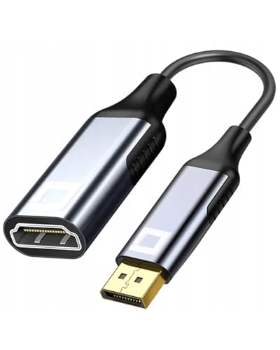 CO2 DisplayPort DP a HDMI 2.1 8K/60Hz, 4K/120Hz, 2K/240Hz, Full HD, Dynamic HDR DSC 3D HDCP 2.2 FEC, Plug & Play, 32,4 Gbps, Cavo unidirezionale, Grigio spazio alluminio (8K)