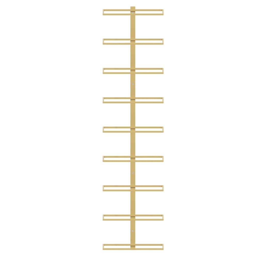 Wand-Weinregal für 9 Flaschen Golden Eisen, Modernes Weinlager Regal aus Metall, Stabile Wandhalterung für Weinflaschen Aufbewahrung, Elegantes Design für Küche Bar