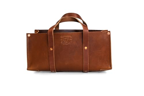 Woodman's Pal Buffalo Leather Tote Tool Bag For Hand Tools, Gardening, Outdoorsmen, Heavy Duty Premium Storage Leather Organizer (Golden Brown) - Image 8