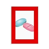Cantidad del paquete: 1 marco Productos de cuidado de la salud Pill Pattern Picture Display Art Marco de fotos rojo