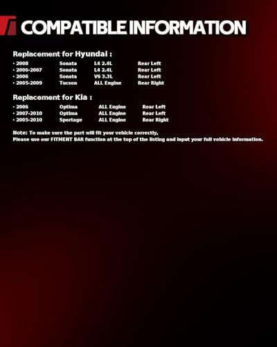 Image of Torchbeam Rear Brake Caliper for Kia 2005-2010 Sportage, Hyundai 2005-2009 Tucson, Kia 2006-2010 Optima, Hyundai 2006-2008 Sonata 2.4L, Rear Left or Rear Right Caliper Replace # 19B3101