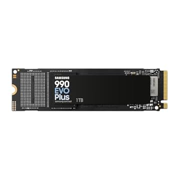 Samsung 990 EVO Plus, 1TB, PCIe 4.0 x4/5.0 x2, NVMe2.0 (até 7150 MB/s), NVMe M.2 (2280), Unidade de estado sólido interna (SSD), MZ-V9S1T0BW