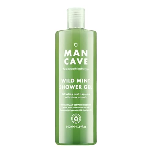 ManCave Wild Mint Duschgel Herren 500ml XXL - Erfrischendes Männer Duschgel mit Pfefferminz, Zitrone & Eukalyptus - Sulfatfrei, Parabenfrei, Vegan - Großpackung Mint