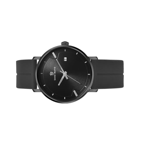 Image of Analog Watch for Men with Silicone Band | Magnetic Lock Strap | Japanese Quartz Movement | Water Resistant | Formal & Casual Wristwatch Gift
