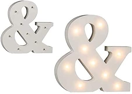 EONYUANGUO LED Alphabet Lights, Decorative Letters Lights Wooden Alphabet with Battery Operated LED Lights for Home, Living Room, Birthday Wedding Party Decor (&) — image 1