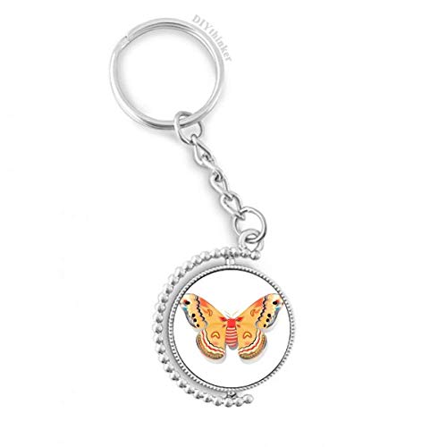 Porte-clés rotatif papillon orange 3D anneau keyholder multicolore suspendu