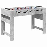 vidaXL Tischfußballtisch Betongrau 125 x 60,5 x 80 cm Holzwerkstoff, Modern, Tischkicker, Indoor-Spiel, Fußballausstattung für Zuhause, Wettkampf-Spaß
