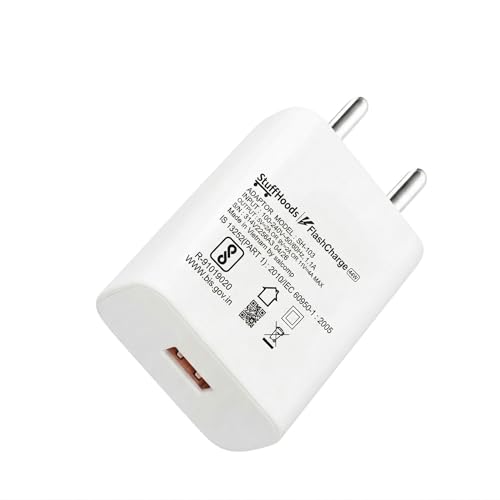 Image of Vivoo 44W Flash Charge Fast Charger Adapter with Type-C Cable | Rapid Charging Compatible for Vivo V Series, T Series, iQOO, Y Series | USB Type-A to Type-C | Travel-Friendly, Smart Safety Protection