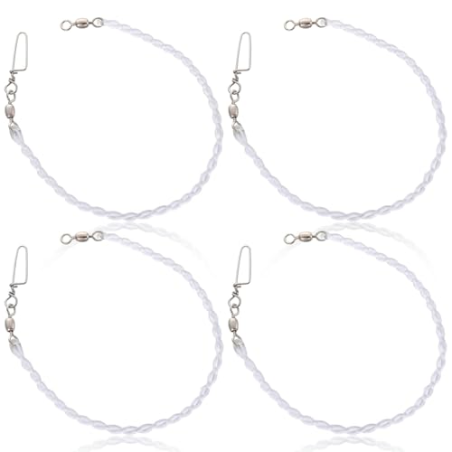 Soulchen 4 Pcs Fishing Downrigger Diver Snubber Pack 10 Inches Heavy-Duty Marine Shock Absorbers for Offshore Fishing Planer Board Weight Kite Trolling(Clear)
