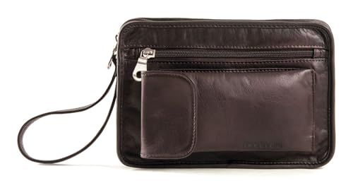 Sacoche homme en cuir Harold's Country 23 cm - Sac bandoulière petite maroquinerie marron