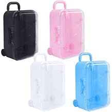 AUEAR, 4 Pack Mini Suitcase Box Luggage Travel Jewelry Candy Rolling Trolley Case Holder for Wedding Birthday