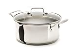 Emeril 5-Quart Stainess Steel Soup Pot with Pouring Spouts and Lid, Silver