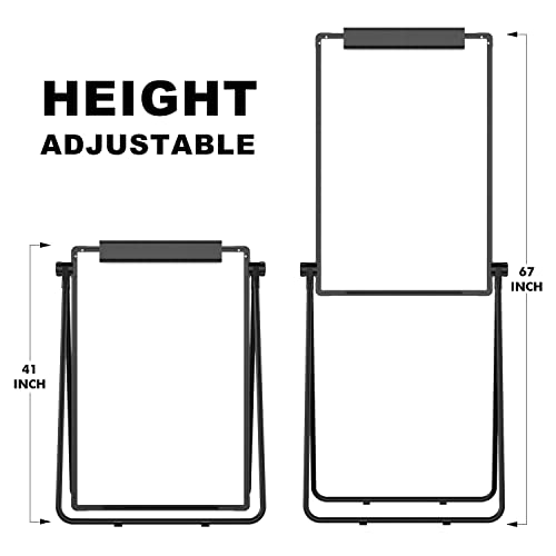 Image of Lifekrafs Stand Whiteboard, Double-Sided Dry Erase Board, Flipchart Holder, Portable Height Adjustable Easel, 360 Rotation Design Board for Office, School, Drawing, Home Tuition, Restaurant, etc.,