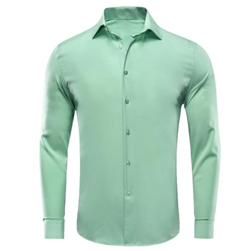 Chemise pour homme Cy-1627 en soie décontractée coupe ajustée M