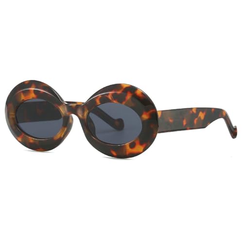 Oval Sunglasses for Women Trendy Y2K Style Design Sun Glasses UV Protection 2000S Oversized Vintage Round Shades