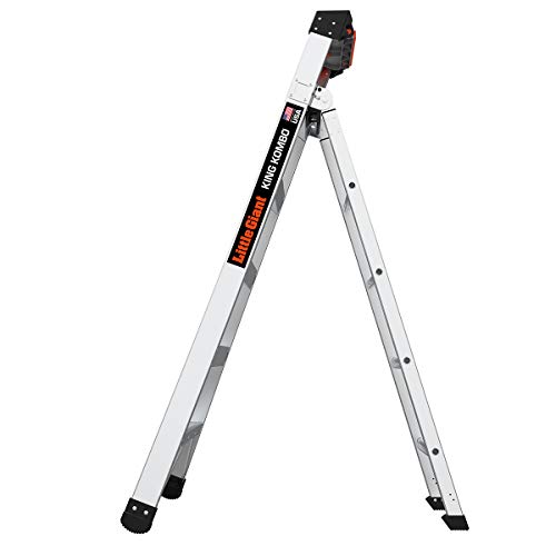 Little Giant Ladders, King Kombo 2.0, Professional, 6 Ft. A Frame, 10 Ft. Extension, Single Hinge 2.0, Aluminum, Type 1A, 300 lbs weight rating, (14906-001)