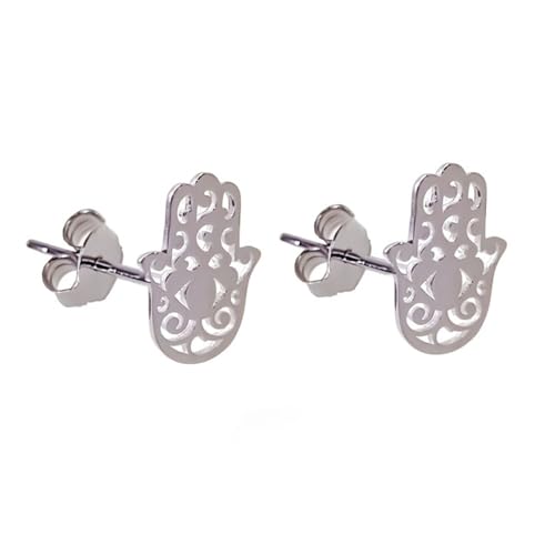 MINOPLATA Pendientes mano de Fátima calada de Plata de ley 925