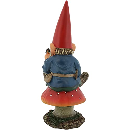 Sunnydaze Garden Gnome Adam The Playful With Butterfly, Outdoor Lawn Statue, 14 Inch Tall #TOP5