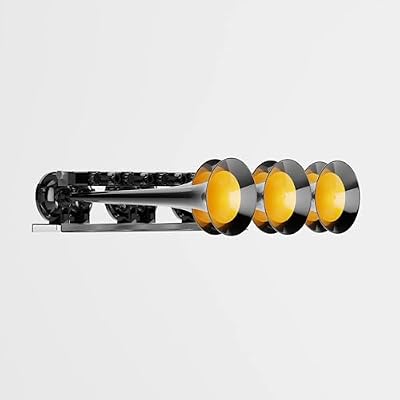 BASURI Musical Air Horn | 12 & 24 Volt | 130 DB | Version (Baby Shark 3.0) 20 Super Loud Melodies (Sounds) 6 Pipe (Trumpets) For Bus, Truck and Heavy Duty Vehicles