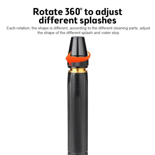 Image of High Pressure Water Spray Gun for Car & Bike Wash - Adjustable Brass Jet Nozzle for 1 /2 inch Hose Pipe | Garden, Window, and Outdoor Cleaning Tool (Black, 18 x 2.7 cm)