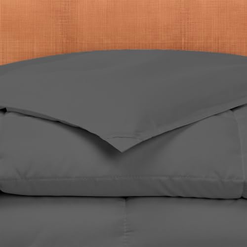 Image of Modern Threads Comforter Duvet Insert, Reversible Quilted Down Alternative Comforter with Corner Tabs, All Season Bedding, King, Dark Gray