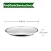 TeamFar Kids Plates, 6 PCS Stainless Steel Baby Dinner Plates Set, 8 Inch Toddler Metal Dishes, Unbreakable Dishes for Camping Serving Party, Non Toxic, Matte Finished & Dishwasher Safe, Silver