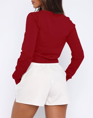 Image of Ezbelle Women's Long Sleeve Open Front Cropped Lightweight Cardigan Sweater Button Down Shirt 2026 Fall Tops