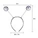 meekoo 5-Pack Halloween Alien Antenna Headbands, Springy Boppers on Black Band, Space Costume Accessory for Parties(White)