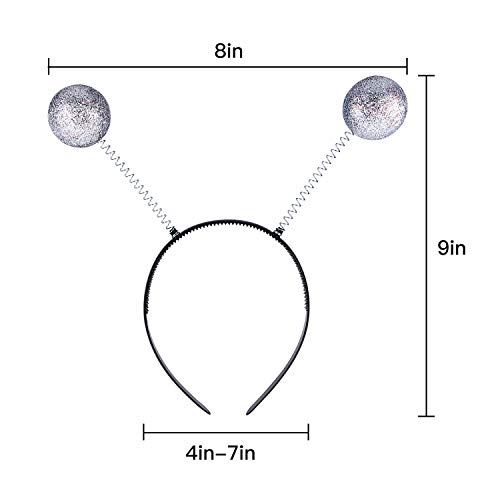 image for meekoo 5 Pieces Martian Alien Headband Funny Ball Head Boppers for Par