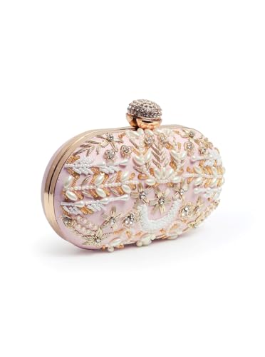 Image of THE TAN CLAN Elizah Zarozi Hand Embroidered Clutches for women Purses Luxury Evening Handbags for ladies