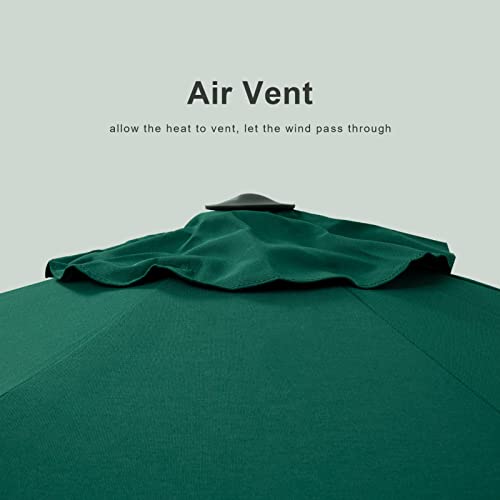 Tempera 10' Outdoor Market Patio Table Umbrella With Auto Tilt And Crank,Large Sun Umbrella With Sturdy Pole&Fade Resistant Canopy,Easy To Set,Forest Green #TOP4