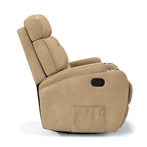 Poltrona do Papai Florença Bege Glider Elétrico Com Massageador e USB