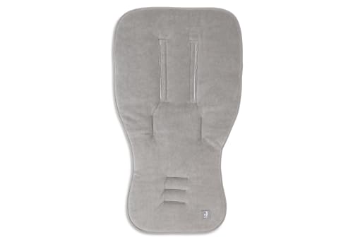 Jollein Sitzauflage Buggy Sommer Frottee/Baumwolle Universal Buggy Einlage auch für Kinderwagen Reversibel Weich und Saugfähig Grau (Storm Grey) 80×46 cm