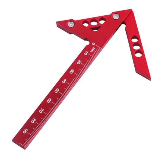 Dioche Center Finder, 45° Angle Gauge Center Scriber Center Finding Ruler Center Finder Tool Aluminum Alloy Carpenter Ruler for Woodworking, Metalworking, Crafting (metric)